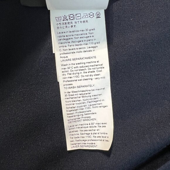 MARINA RINALDI Tunic Top Womens Large Navy Blue‎ Grommet Long Sleeve Knit Blouse - Picture 7 of 7